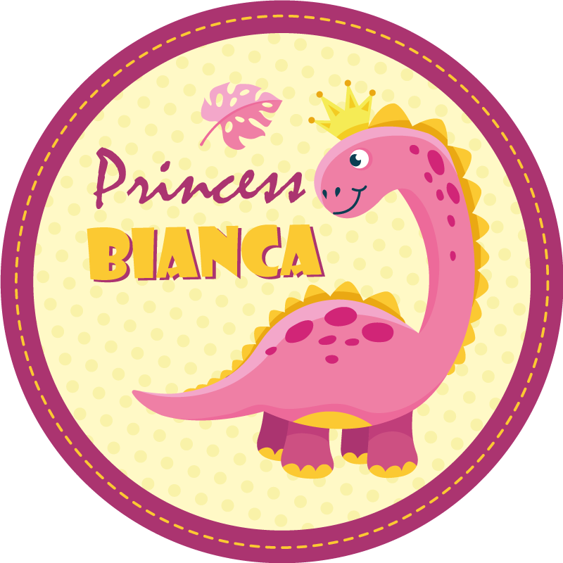 Personalized princess dinosaur vinyl rug - TenStickers