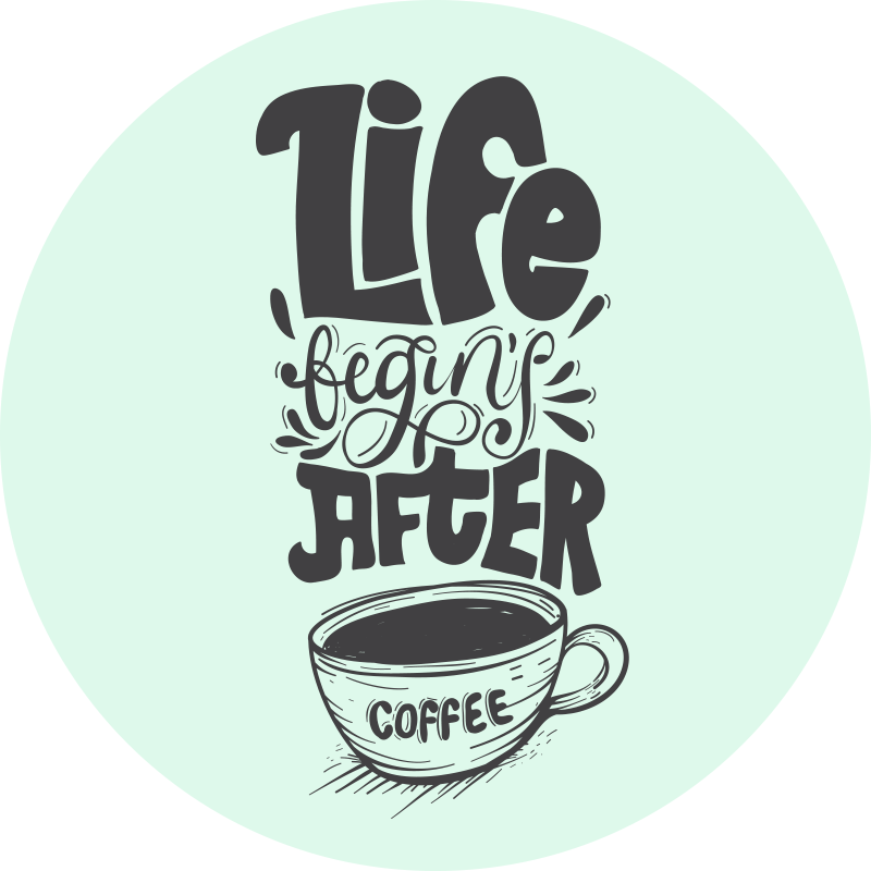 Coffee Quote Motif custom rug - TenStickers