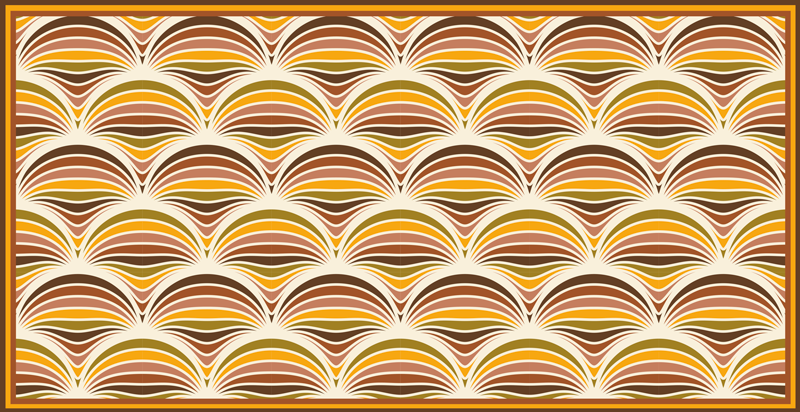 Retro Swirl Pattern geometric vinyl rug - TenStickers