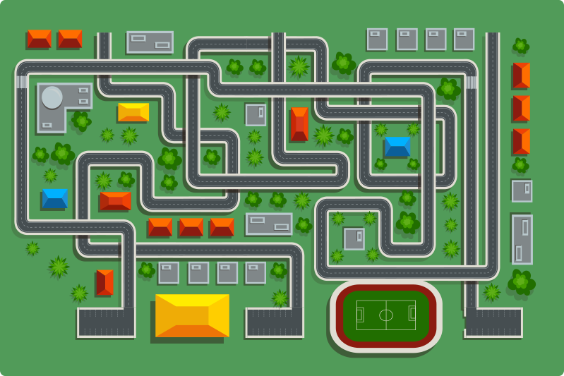 playrug with streets road rug - TenStickers