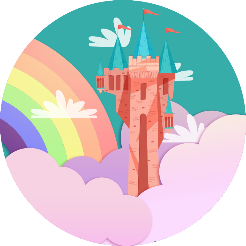 Castle Fantasy kids vinyl rug - TenStickers