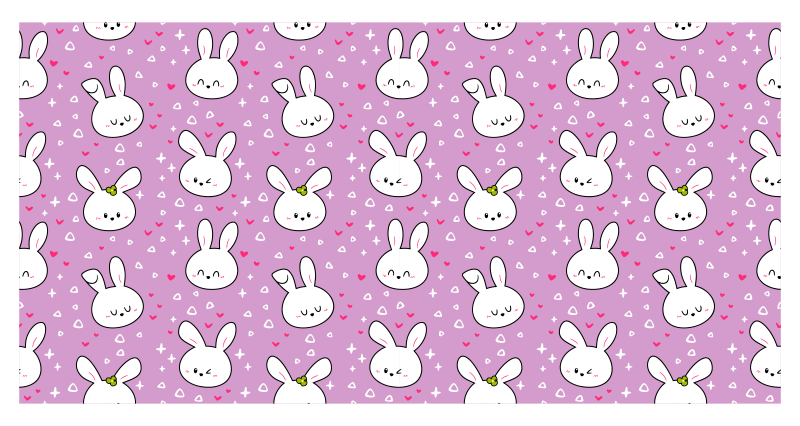 Bunny Patterns nursery vinyl rug - TenStickers