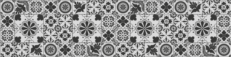 Black and cream kitchen tiles - TenStickers