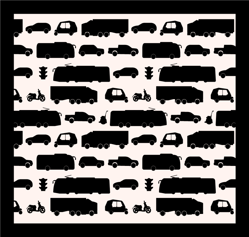 Vehicle Silhouettes road vinyl rug - TenStickers