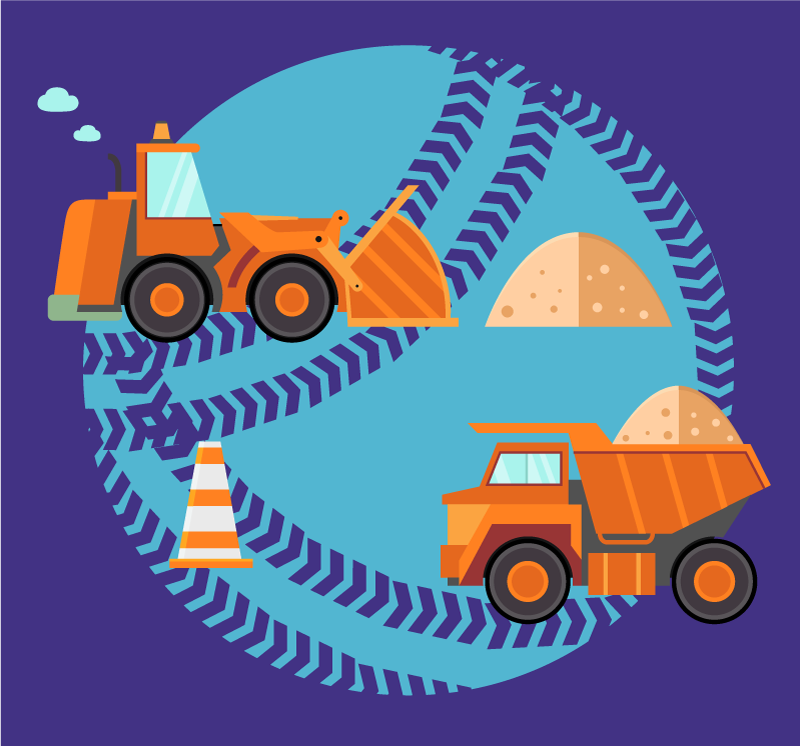 Loading Blue Truck kids vinyl rug - TenStickers