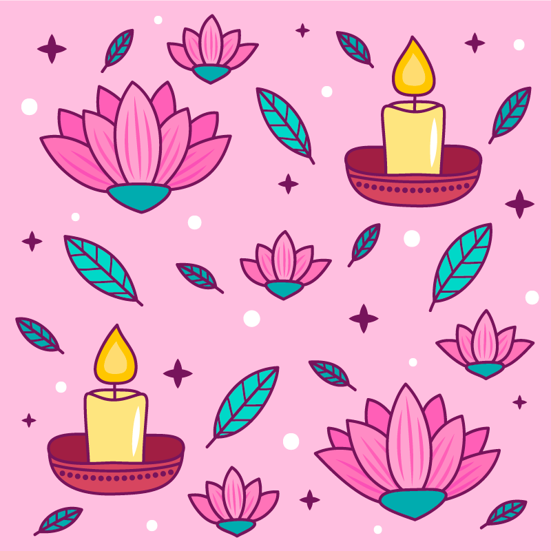 Lotus Blossom Ambience floral vinyl rug - TenStickers