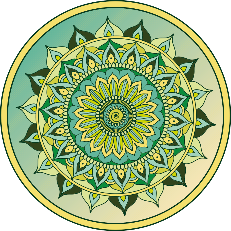Mandala vinyl rug in colorful mandala design - TenStickers