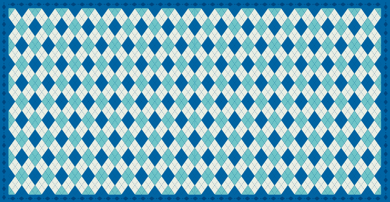 CHECKERED BLUE PATTERN tile vinyl rug - TenStickers