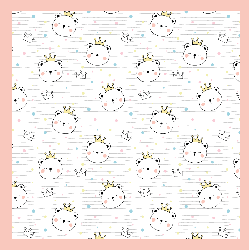 Crowned Animal Characters kids vinyl rug - TenStickers