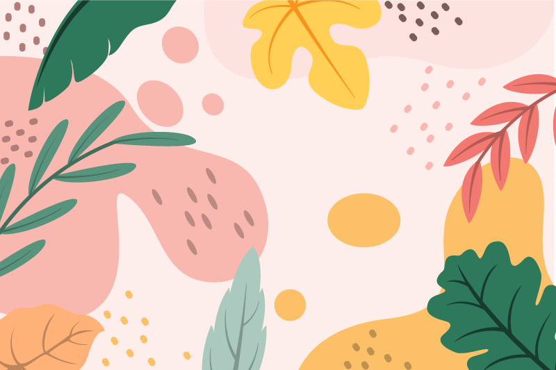 Botanical Abstract floral vinyl rug - TenStickers