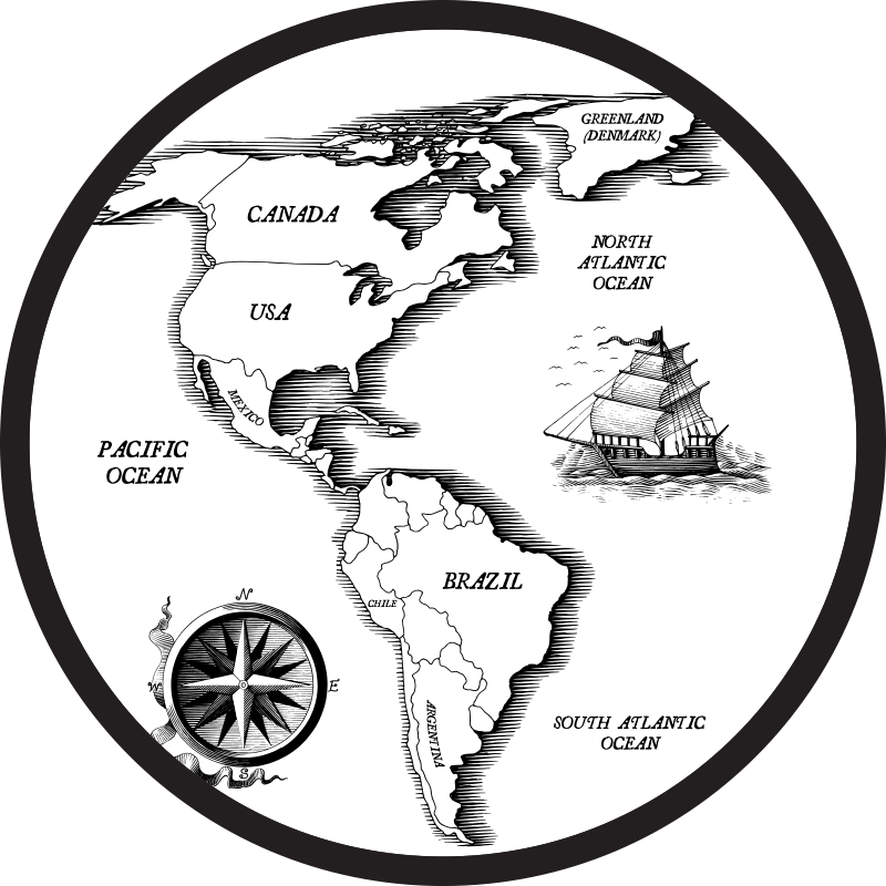 AMERICAN CONTINENT world map rug - TenStickers