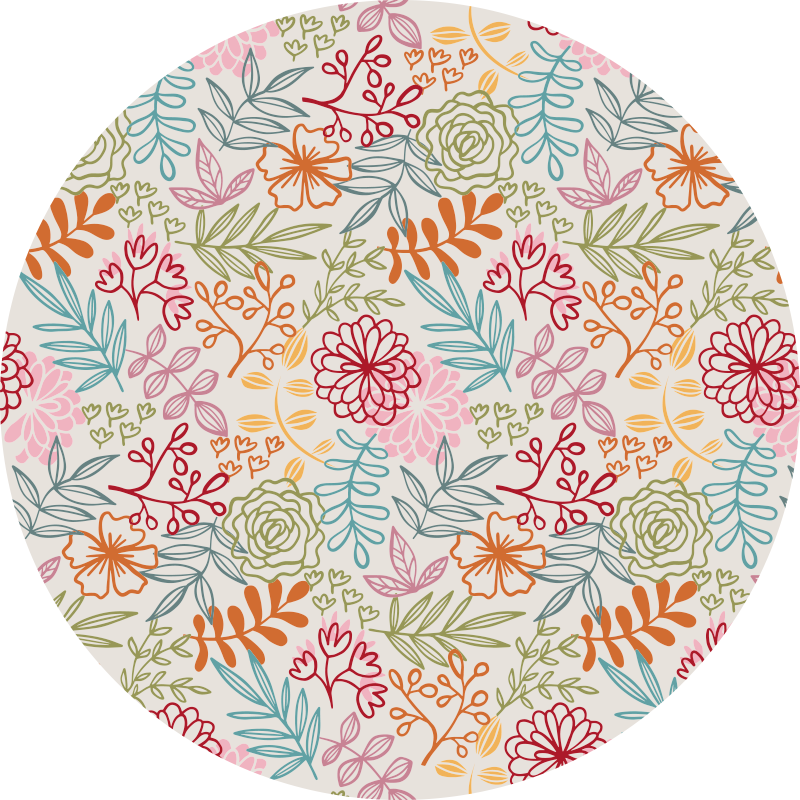 Floral Pastel Palette floral vinyl rug - TenStickers