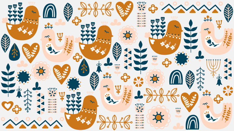 kids with singing bird nordic vinyl rug - TenStickers