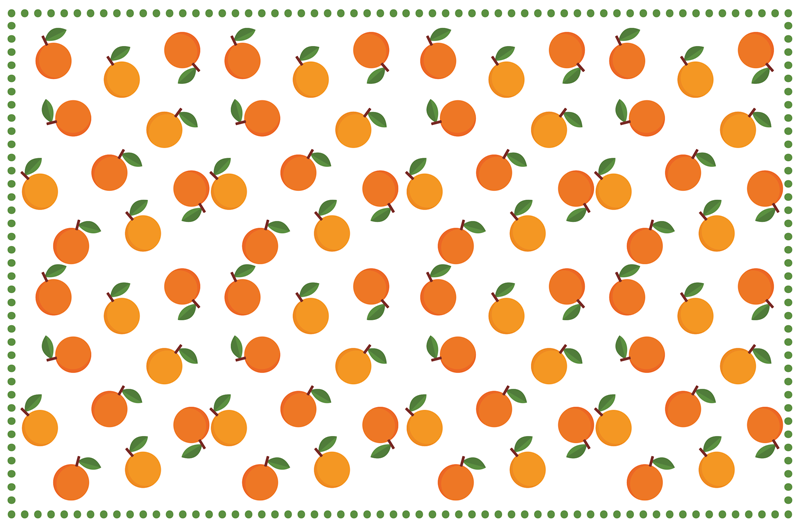 Orange Citrus Pattern kitchen vinyl rug - TenStickers