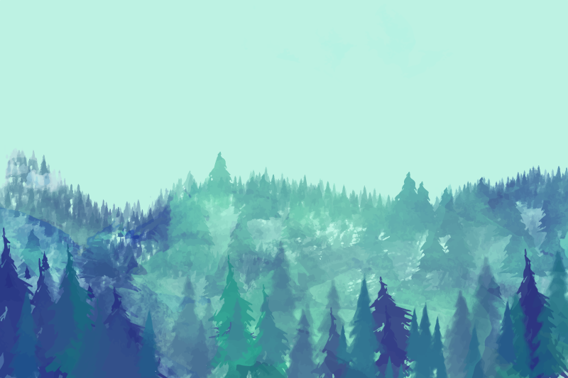 Lush green forest nature vinyl rug - TenStickers