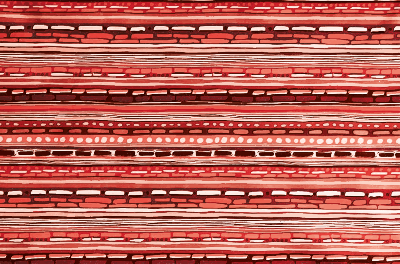 Abstract Red Lines striped vinyl rug - TenStickers