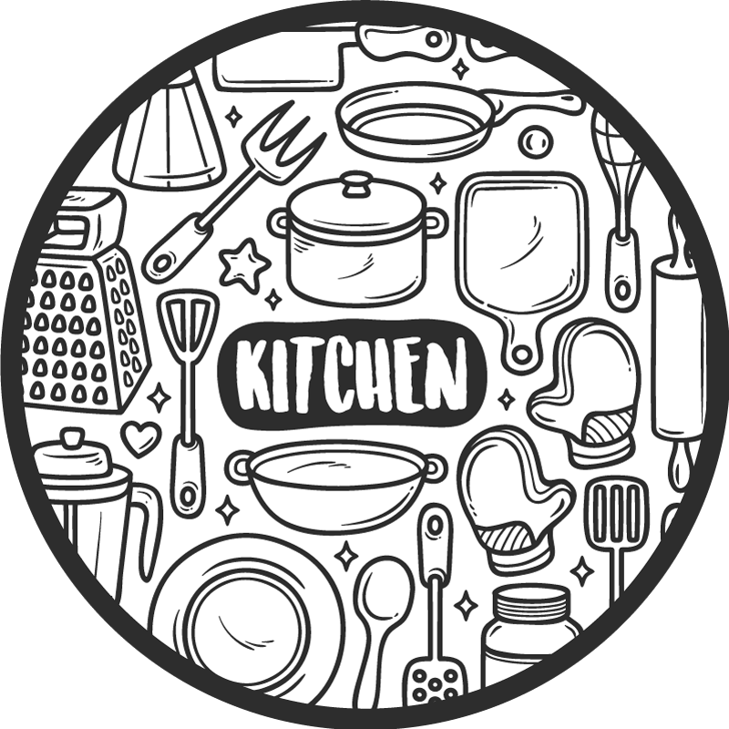 Essentials graphic circular vinyl rug - TenStickers