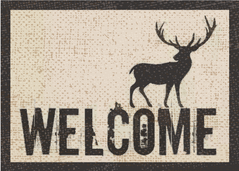 Entrance Welcome Stag vinyl rug - TenStickers
