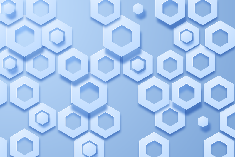 Blue 3D hexagons kitchen floor tiles - TenStickers