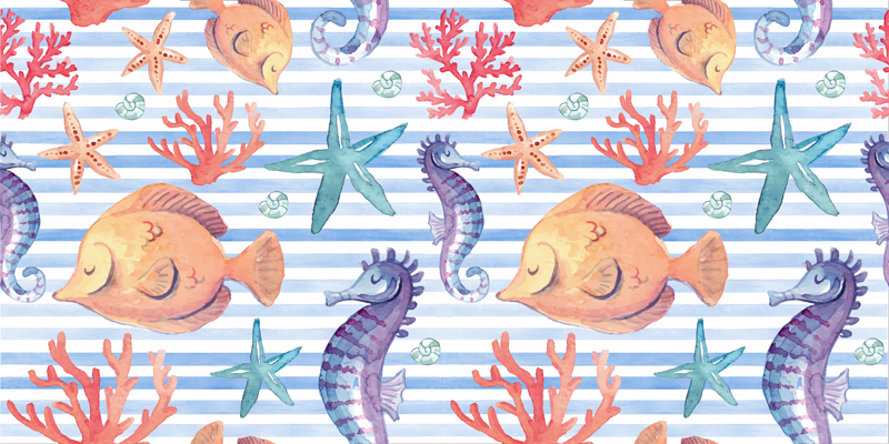 Oceanic Sea Life kids vinyl rug - TenStickers