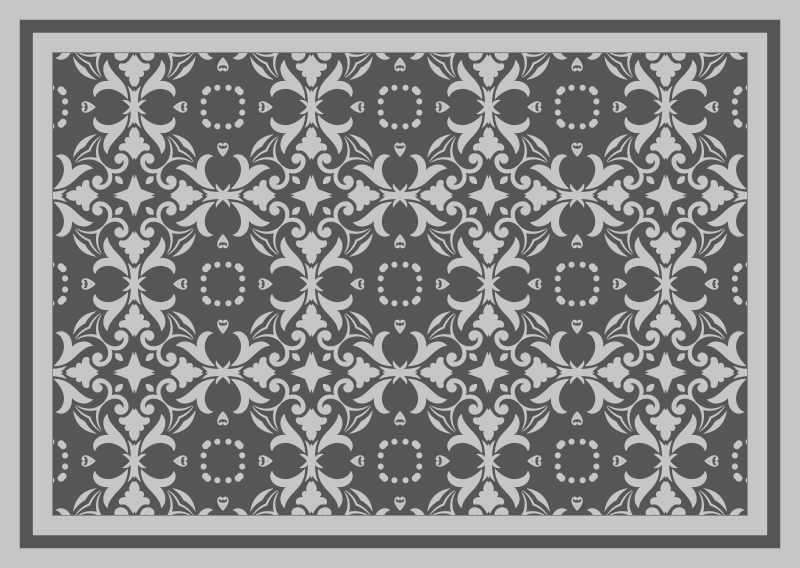 Victorian tile design kitchen vinyl rug - TenStickers