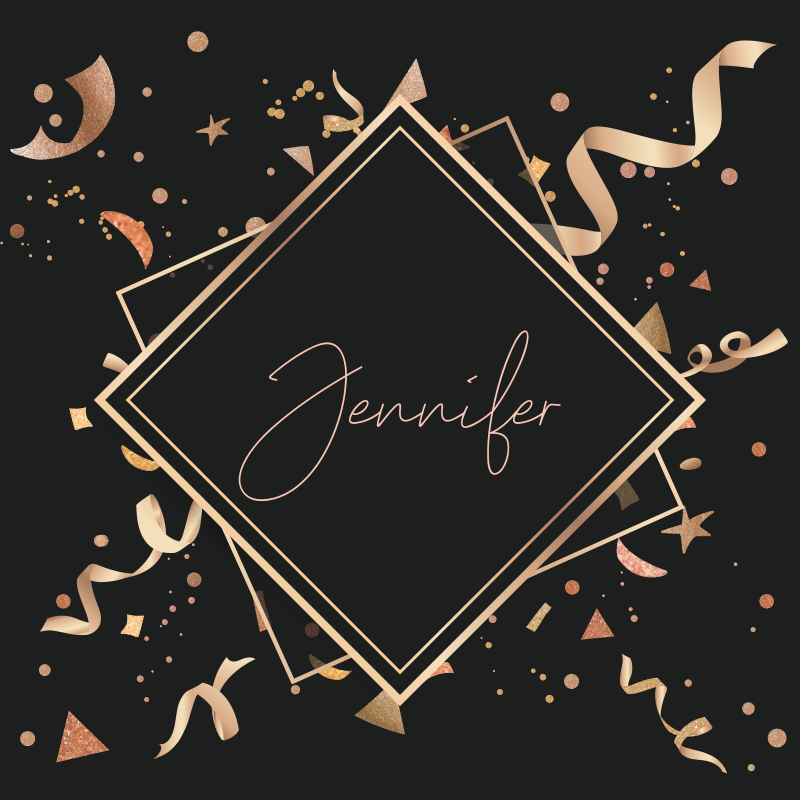 Gold confetti with name teen vinyl rug - TenStickers