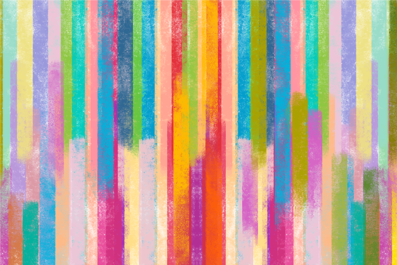 Multicolour strokes mosaic vinyl rug - TenStickers