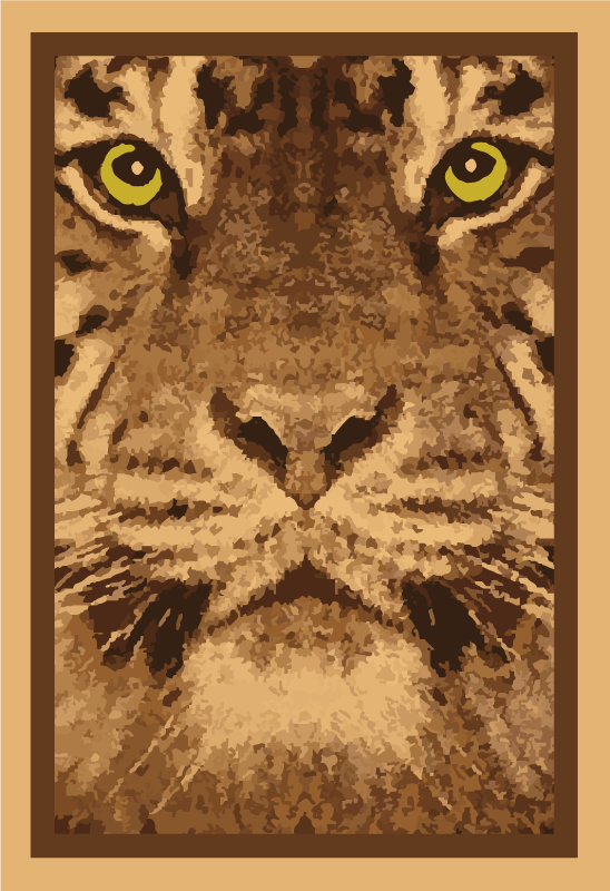 Majestic tiger face animal vinyl rug - TenStickers