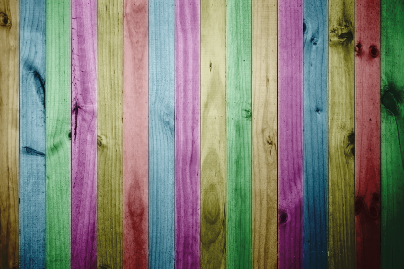 Vibrant Wooden Stripes wood effect vinyl rug - TenStickers