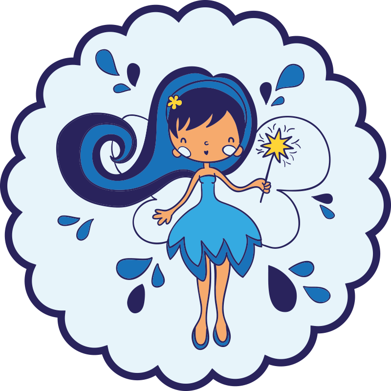 Blue fairy princess kids vinyl rug - TenStickers