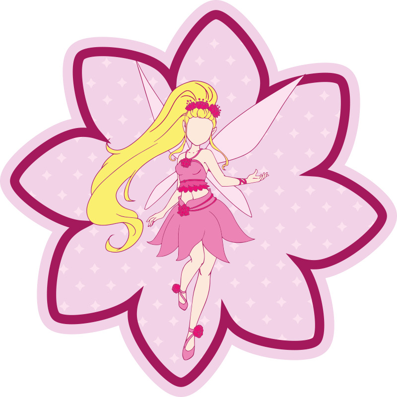 Fairy Blossom Print kids vinyl rug - TenStickers