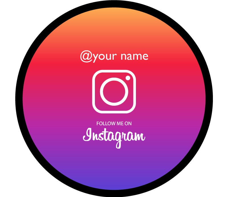 Personalised follow me on Instagram mat - TenStickers