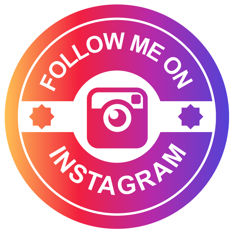 Follow me on Instagram Circle custom rug - TenStickers