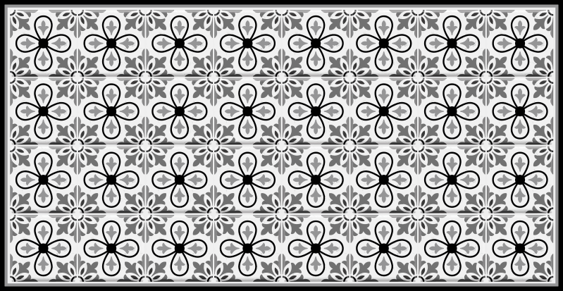 Portugal black and white kitchen floor tiles - TenStickers