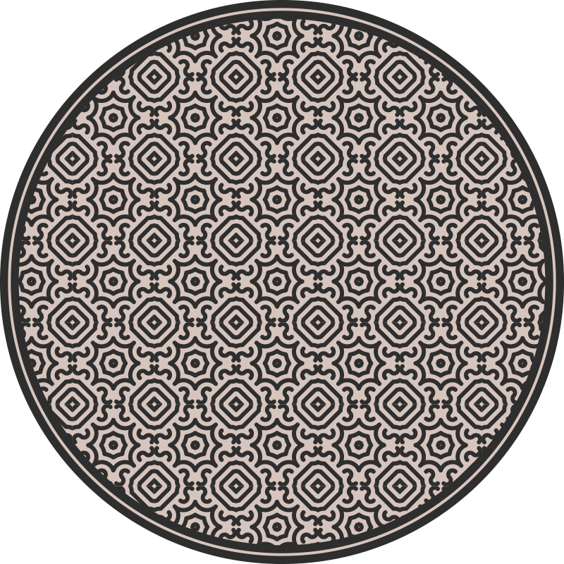 Mosaic vinyl rug classic patterned round - TenStickers