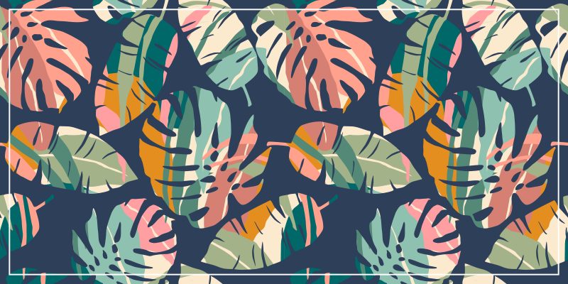 Tropical Leaf Concept nature vinyl rug - TenStickers