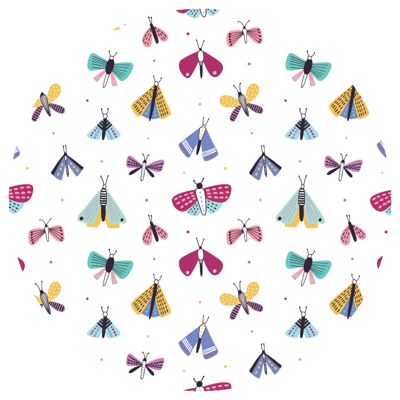 Colorful Insect Collection nursery vinyl rug - TenStickers