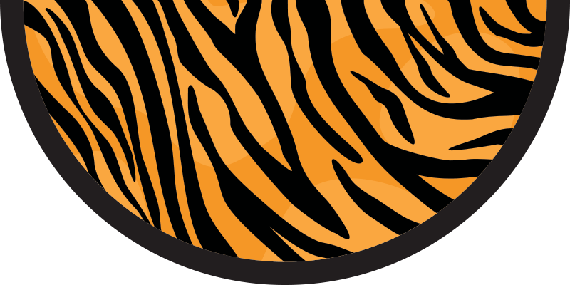 Half Round Tiger Rug animal print vinyl rug - TenStickers