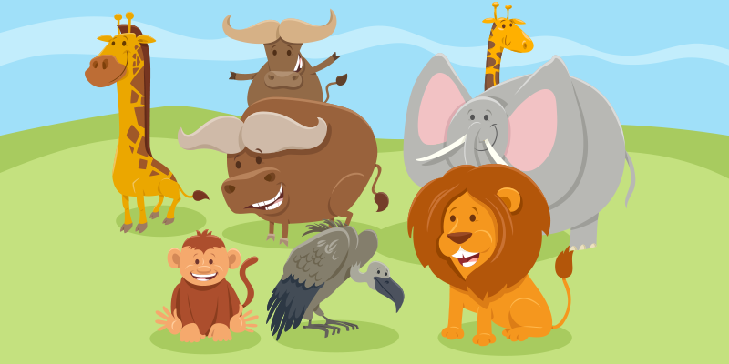 Charming Creature Friends kids vinyl rug - TenStickers