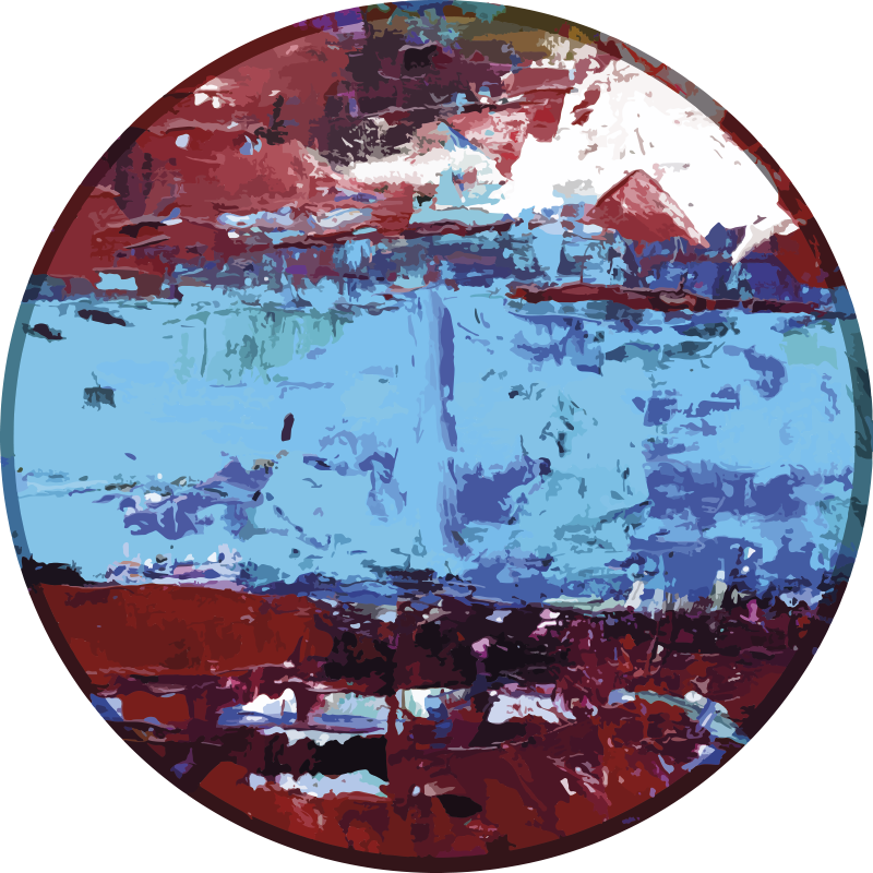 Vibrant geometric forms textured vinyl rug - TenStickers