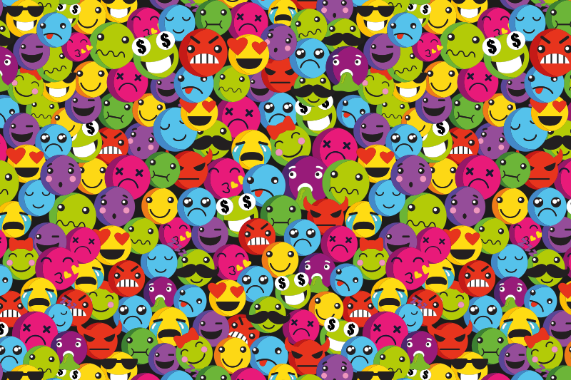 Colorful emoji expressions teen vinyl rug - TenStickers