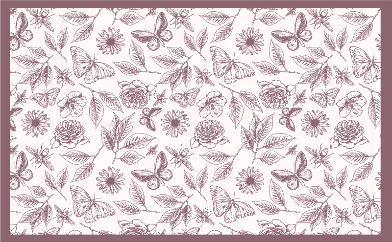 Subtle blossom arrangement floral vinyl rug - TenStickers