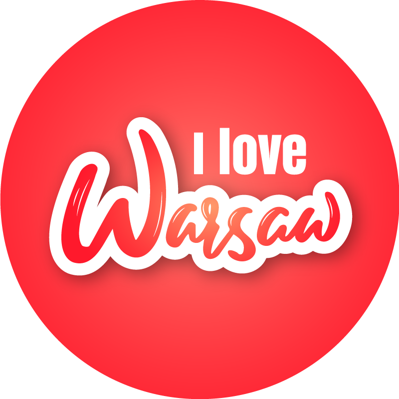 I love Warsaw  circular vinyl floor rug - TenStickers