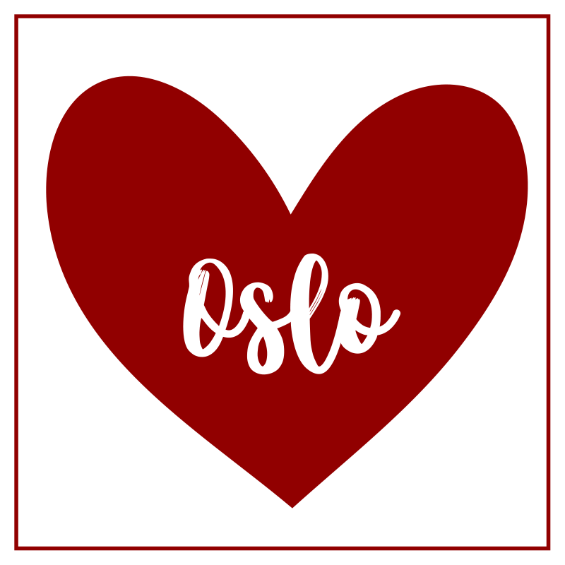 Oslo love red heart nordic vinyl rug - TenStickers