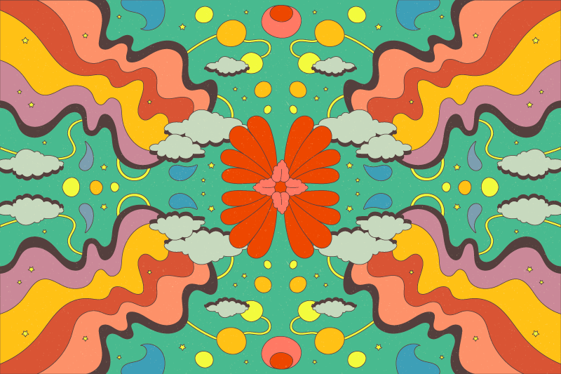 Modern art psychedelic vinyl rug - TenStickers