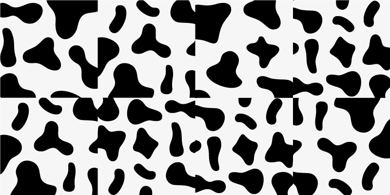 Black and white cow animal print vinyl rug - TenStickers