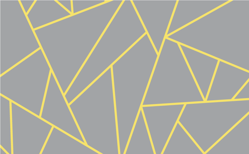 Modern yellow and gray geometric vinyl rug - TenStickers