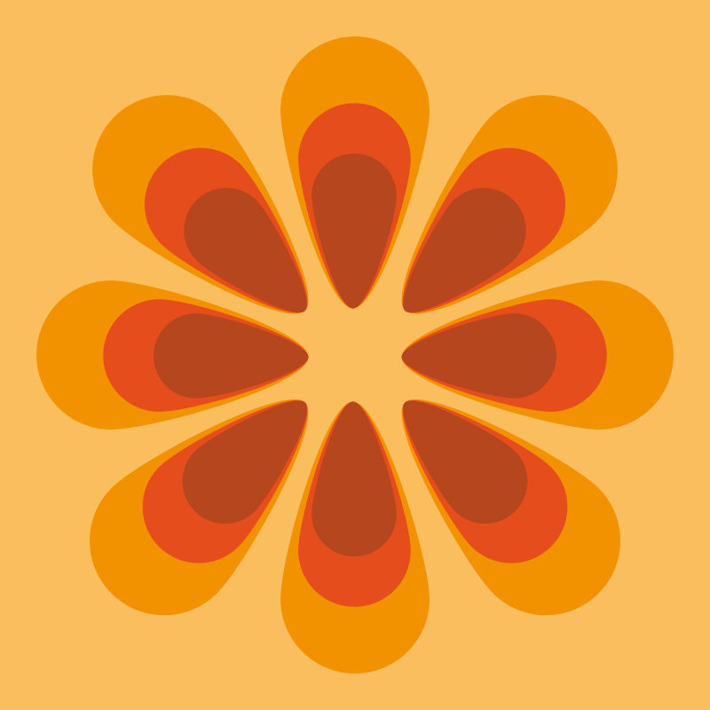 70s Single Flower floral rug - TenStickers