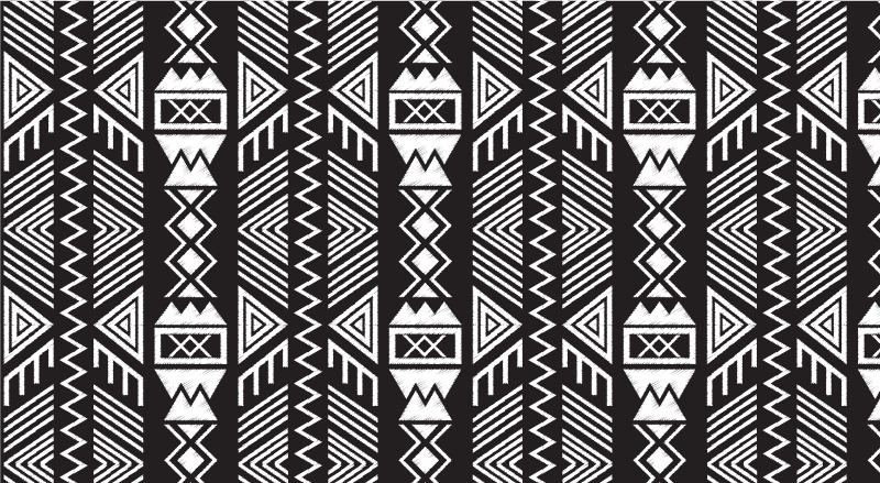 Dark Aztec  geometric vinyl rug - TenStickers