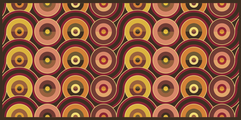 70s pop old circle patterns vintage rug - TenStickers